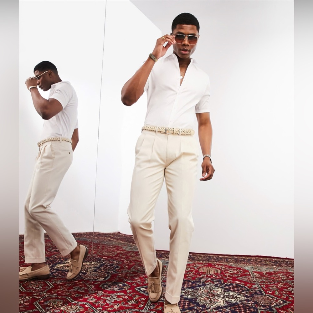 NWT Noak‎ Slim Cotton Rich Twill Chino Trousers Beige
W36 L32
